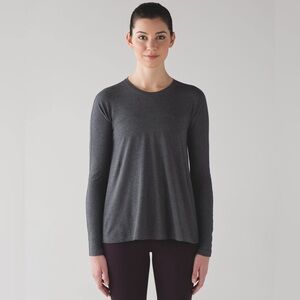 Lululemon Acadia Long Sleeve Heathered Pitch Grey 12